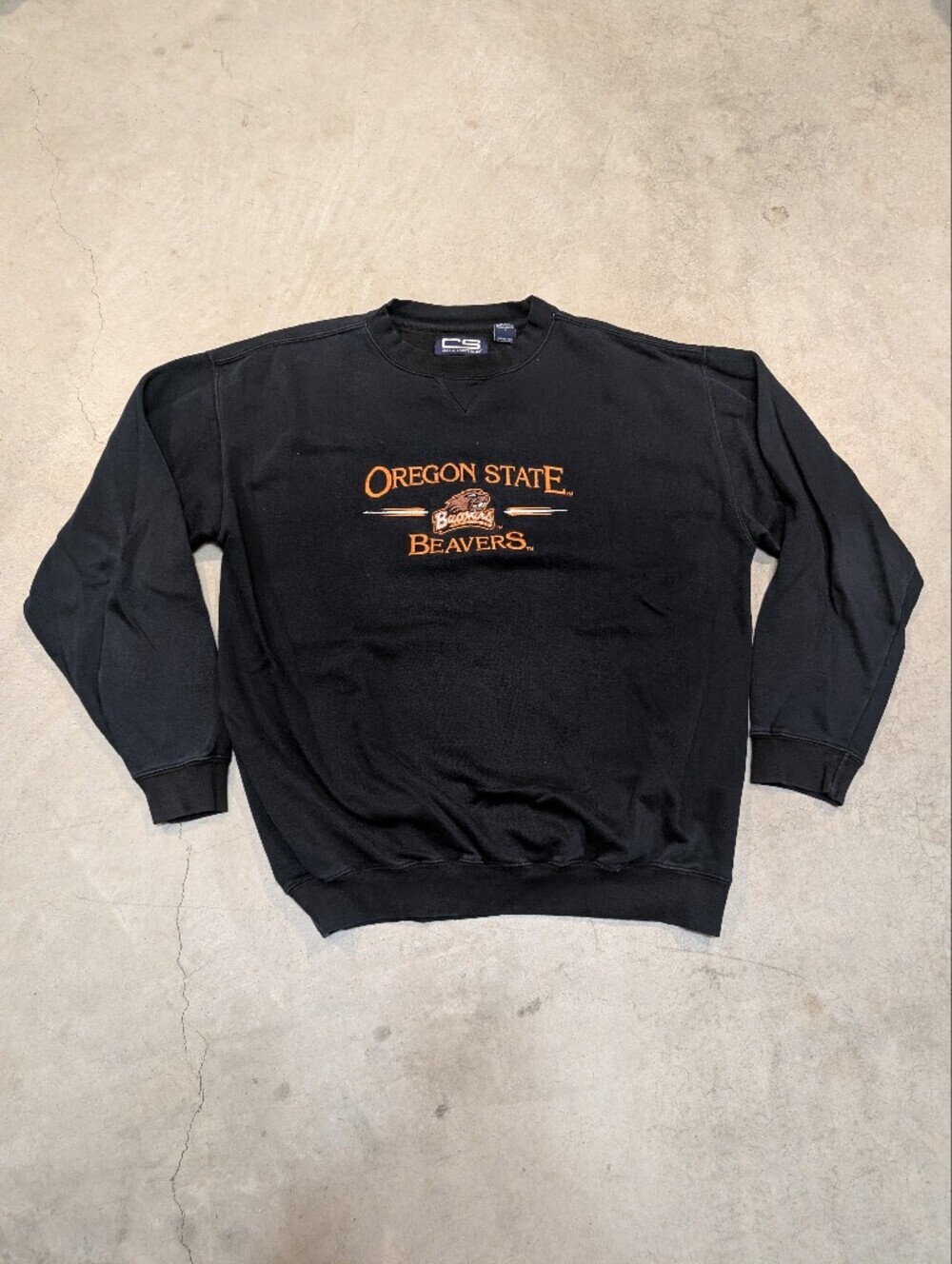 Y2K Crable Sportswear Oregon State Beavers Sweatshirt Adult M Black Orange